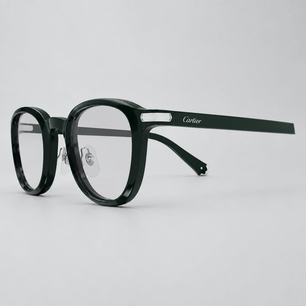 Cartier Première De C Men Square Green & Transparent Glasses