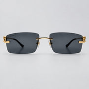 Cartier Panthère de Cartier Unisex Gold & Dark Grey Rimless Sunglasses