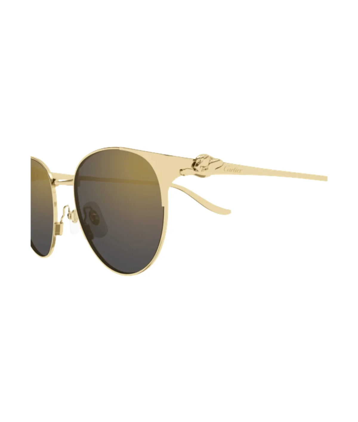 Cartier Panthère de Women Round Gold-Grey Sunglasses