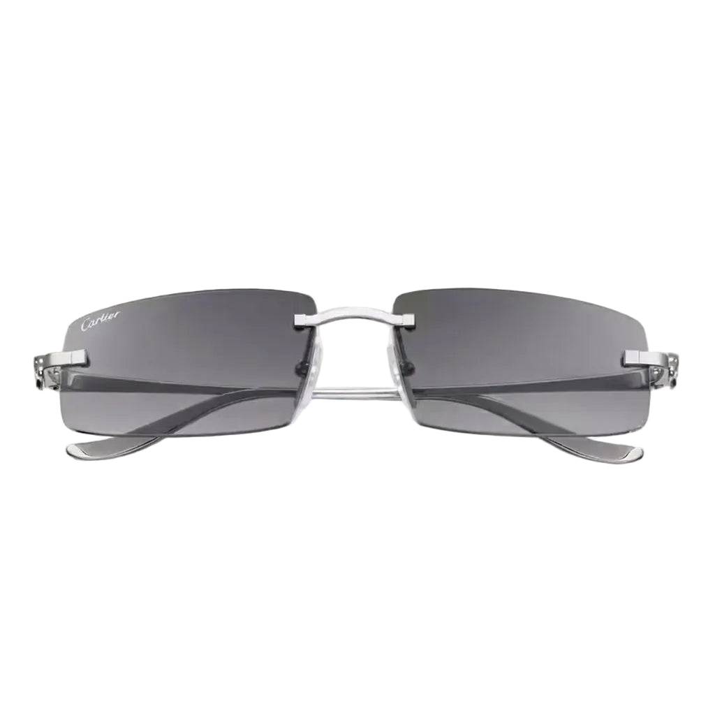 Cartier Panthère De Rimless Unisex Rectangle Grey Gradient Sunglasses