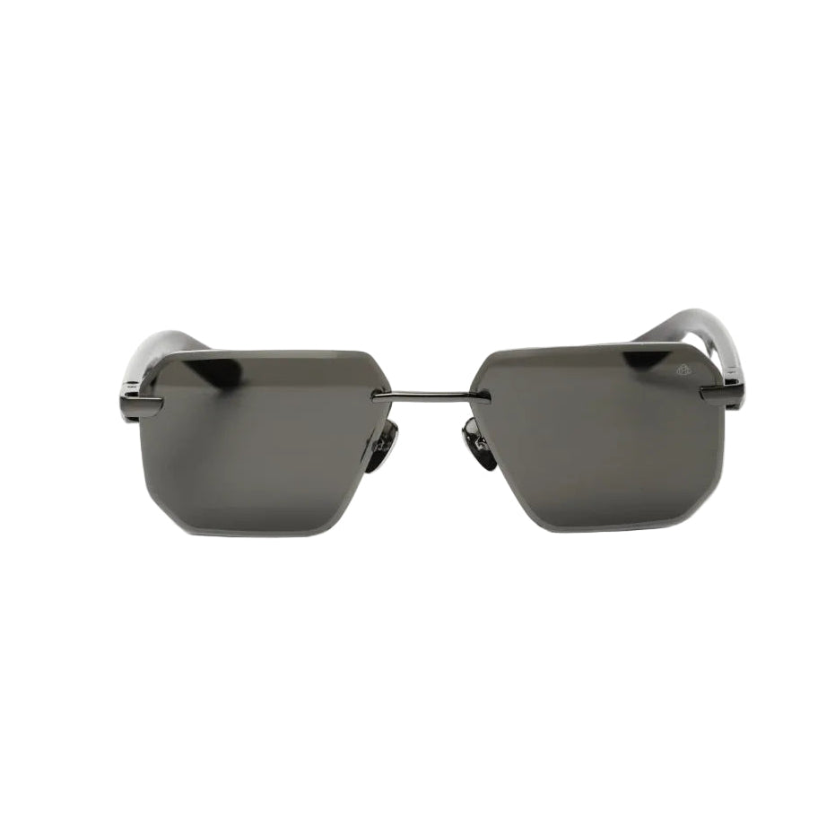 Maybach VISIONIST SUN I Unisex Geometric Rimless Luxury Sunglasses – Dark Gunmetal / Black