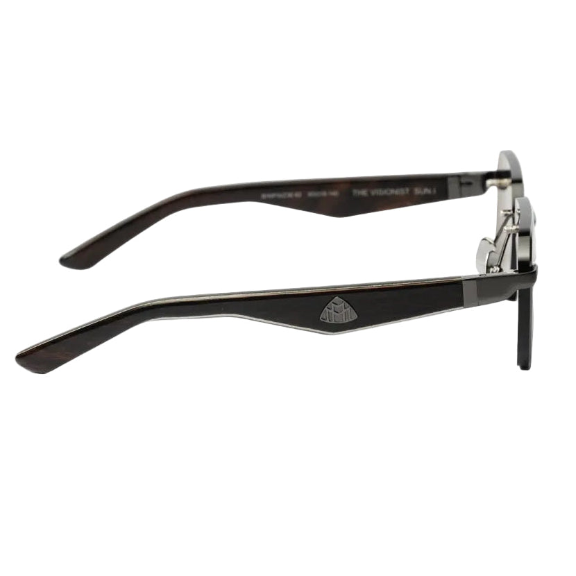 Maybach VISIONIST SUN I Unisex Geometric Rimless Luxury Sunglasses – Dark Gunmetal / Black
