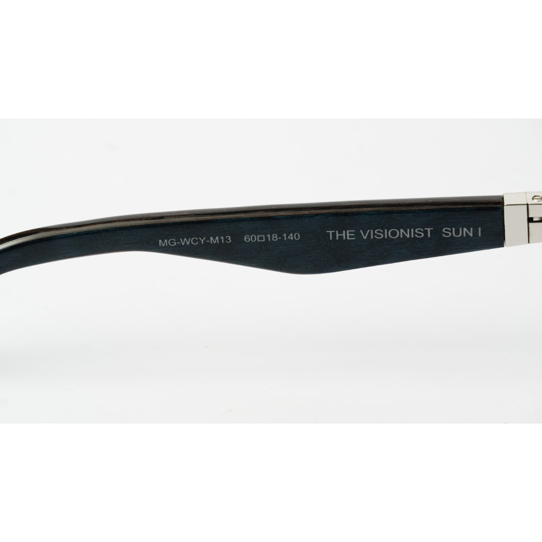 Maybach THE VISIONIST SUN I Unisex Geometric Rimless Luxury Platinum Brown Wood / Grey Gradient Sunglasses