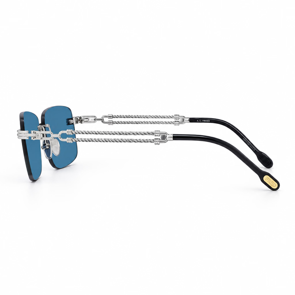 FRED Force 10 Unisex Geometric Blue Sunglasses