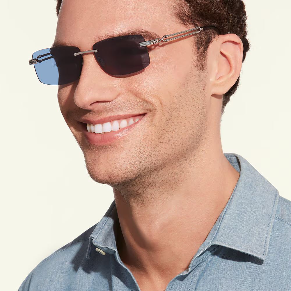 FRED Force 10 Unisex Geometric Blue Sunglasses