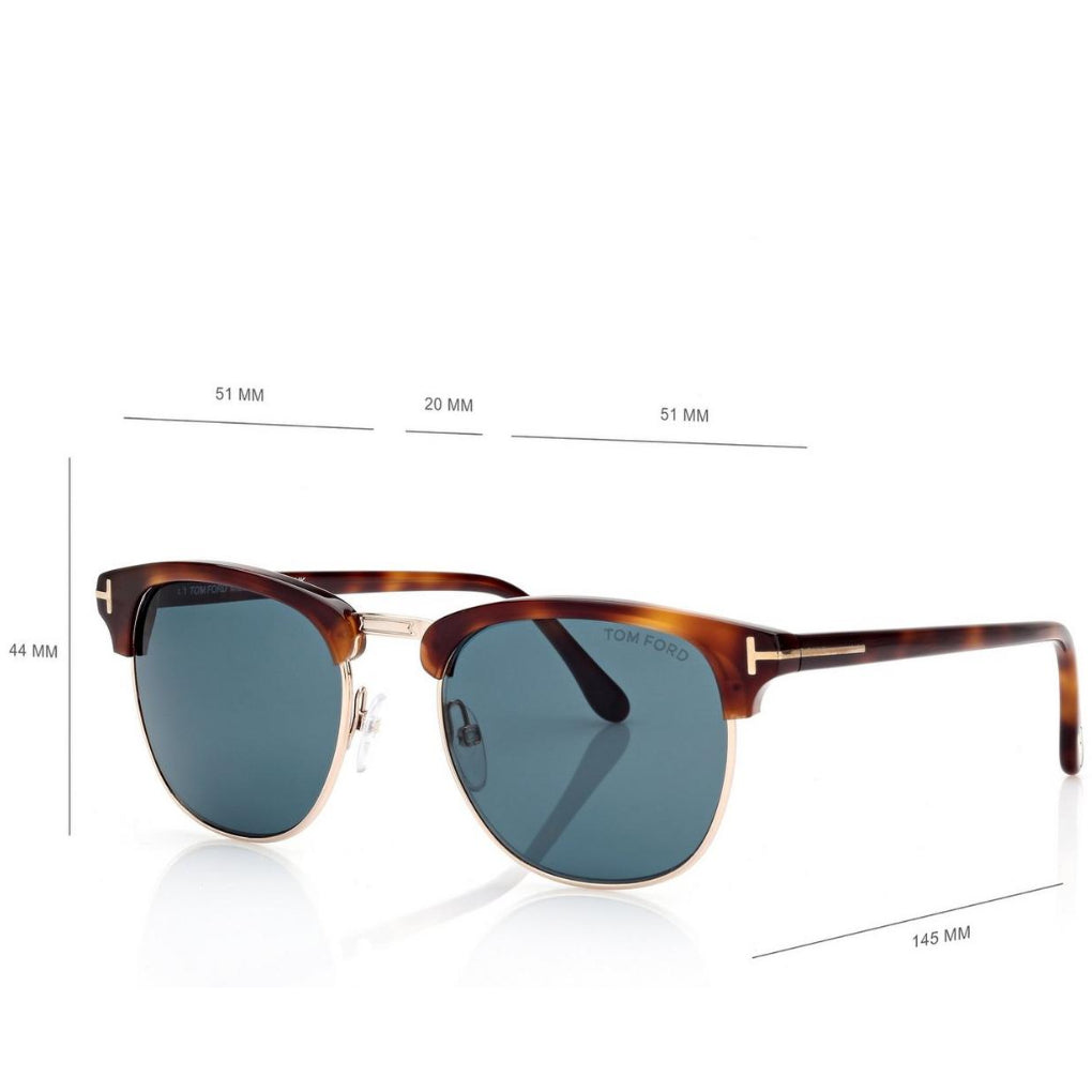 Tom Ford Men Round Square Frame Blonde Havana Sunglasses