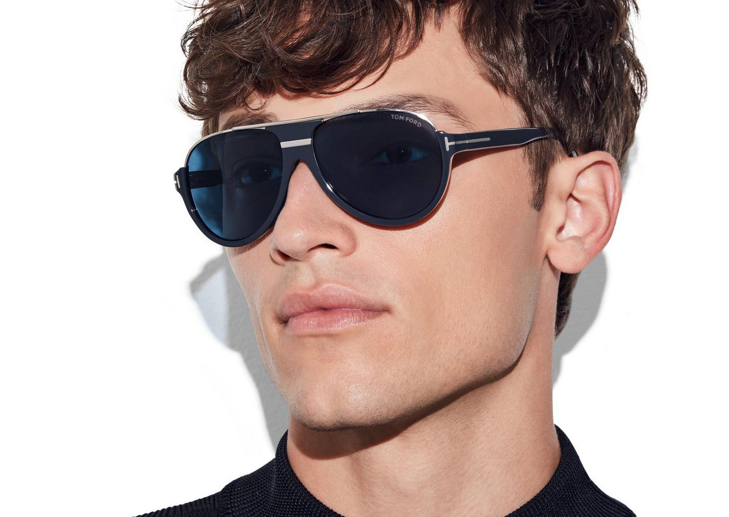 Tom Ford Men Mask Frame Grey Sunglasses