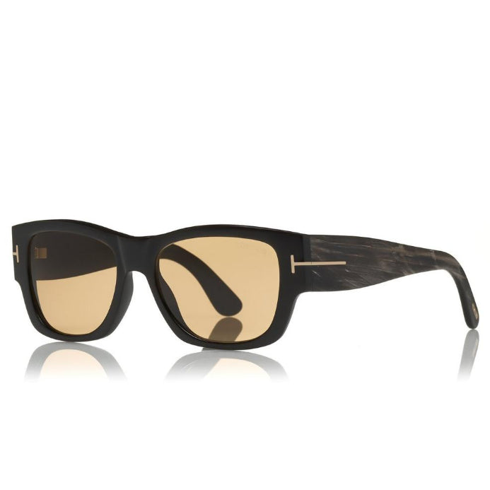Tom Ford Women Round Frame Brown Horn Sunglasses