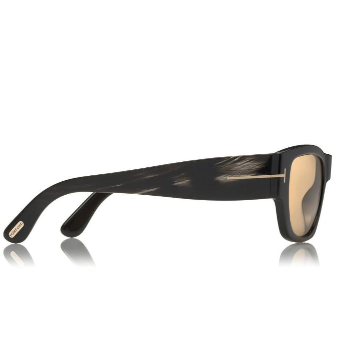Tom Ford Women Round Frame Brown Horn Sunglasses