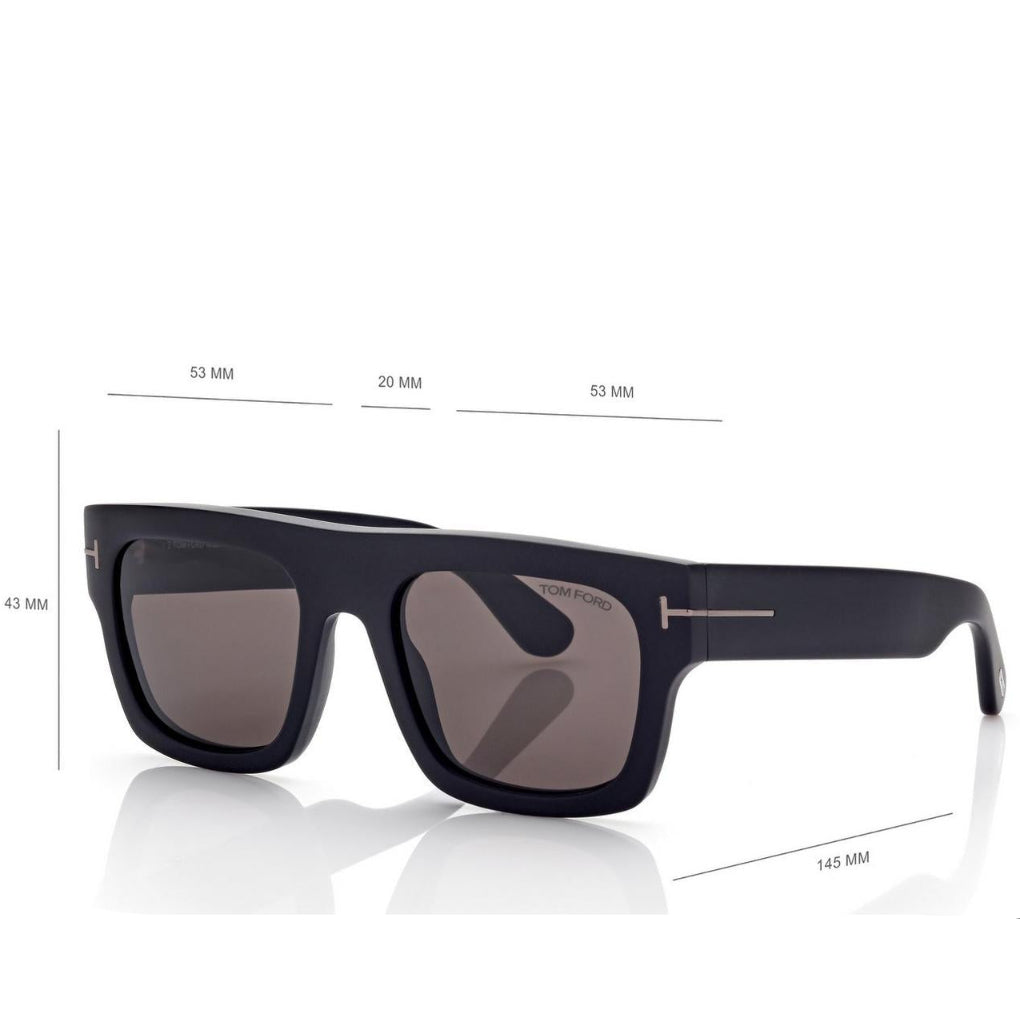 Tom Ford Men Square Frame Matte Black Sunglasses