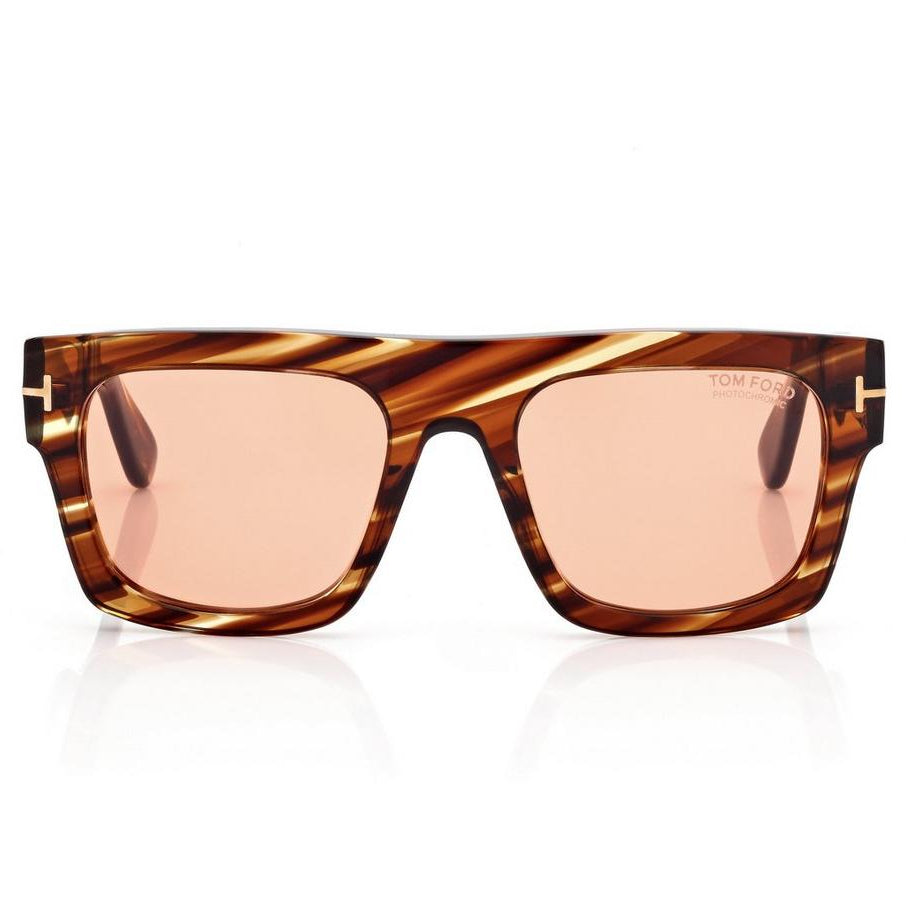 Tom Ford Women Square Frame Blonde Havana Sunglasses