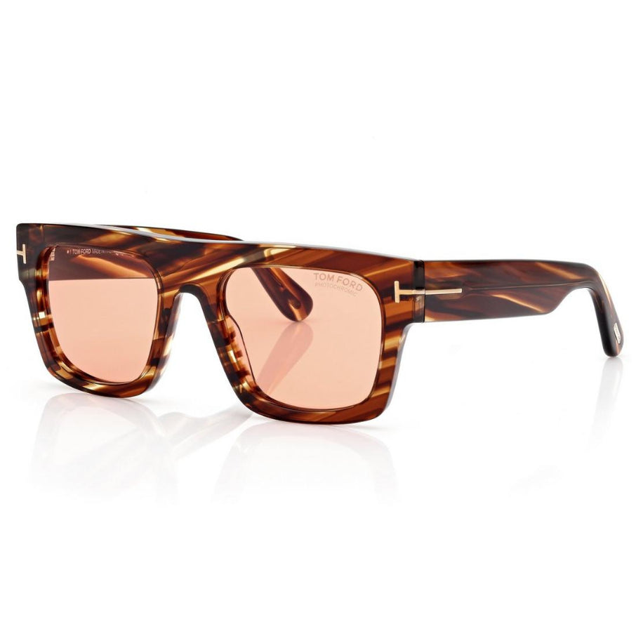 Tom Ford Women Square Frame Blonde Havana Sunglasses