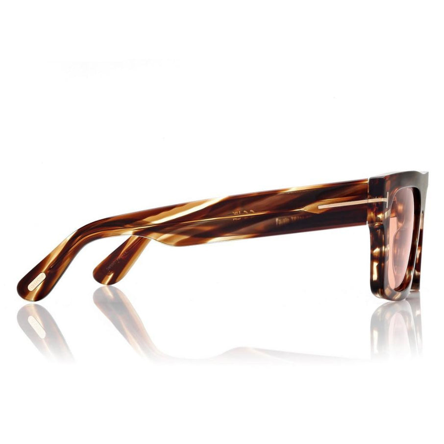 Tom Ford Women Square Frame Blonde Havana Sunglasses