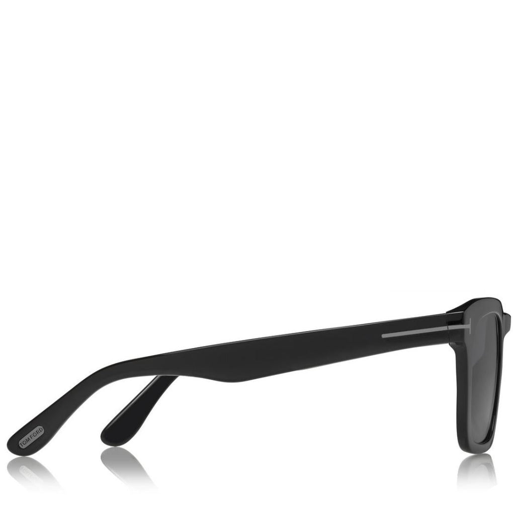 Tom Ford Men Square Frame Shiny Matte Black Sunglasses