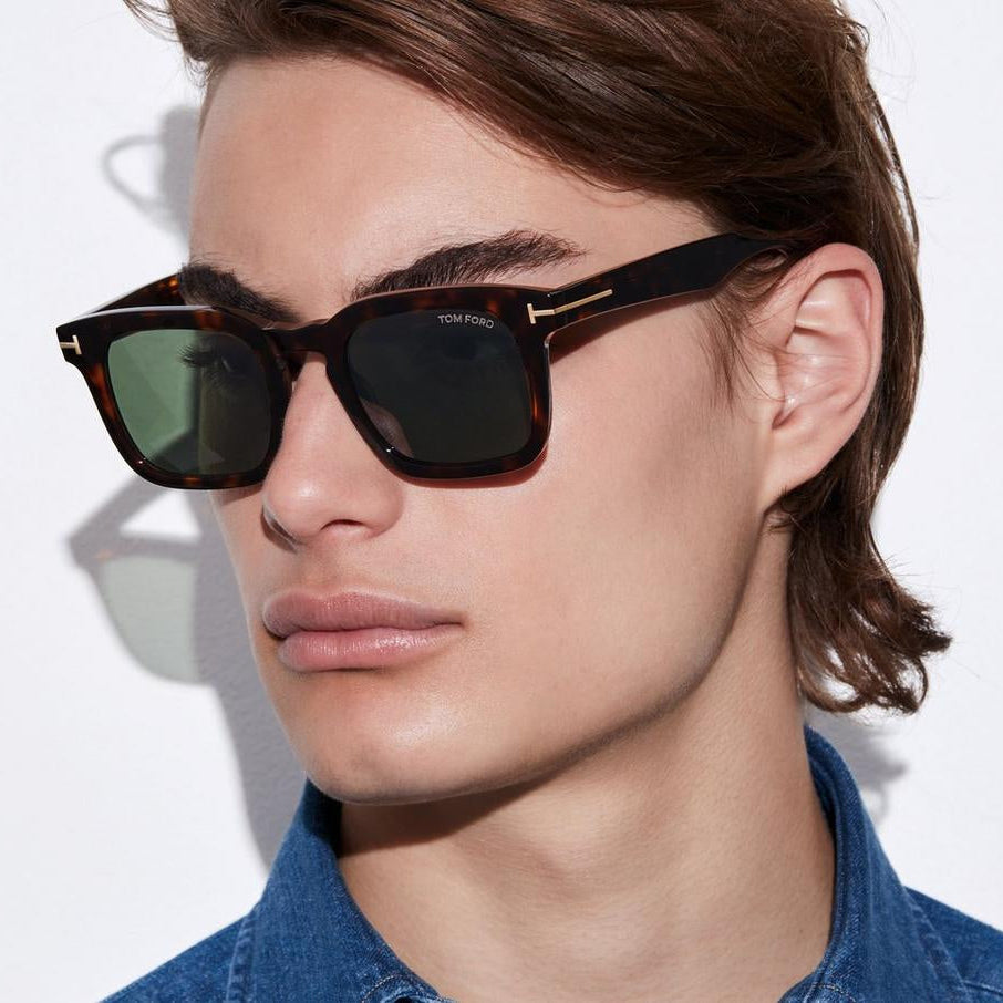Tom Ford Men Cat Eye Frame Brown Sunglasses
