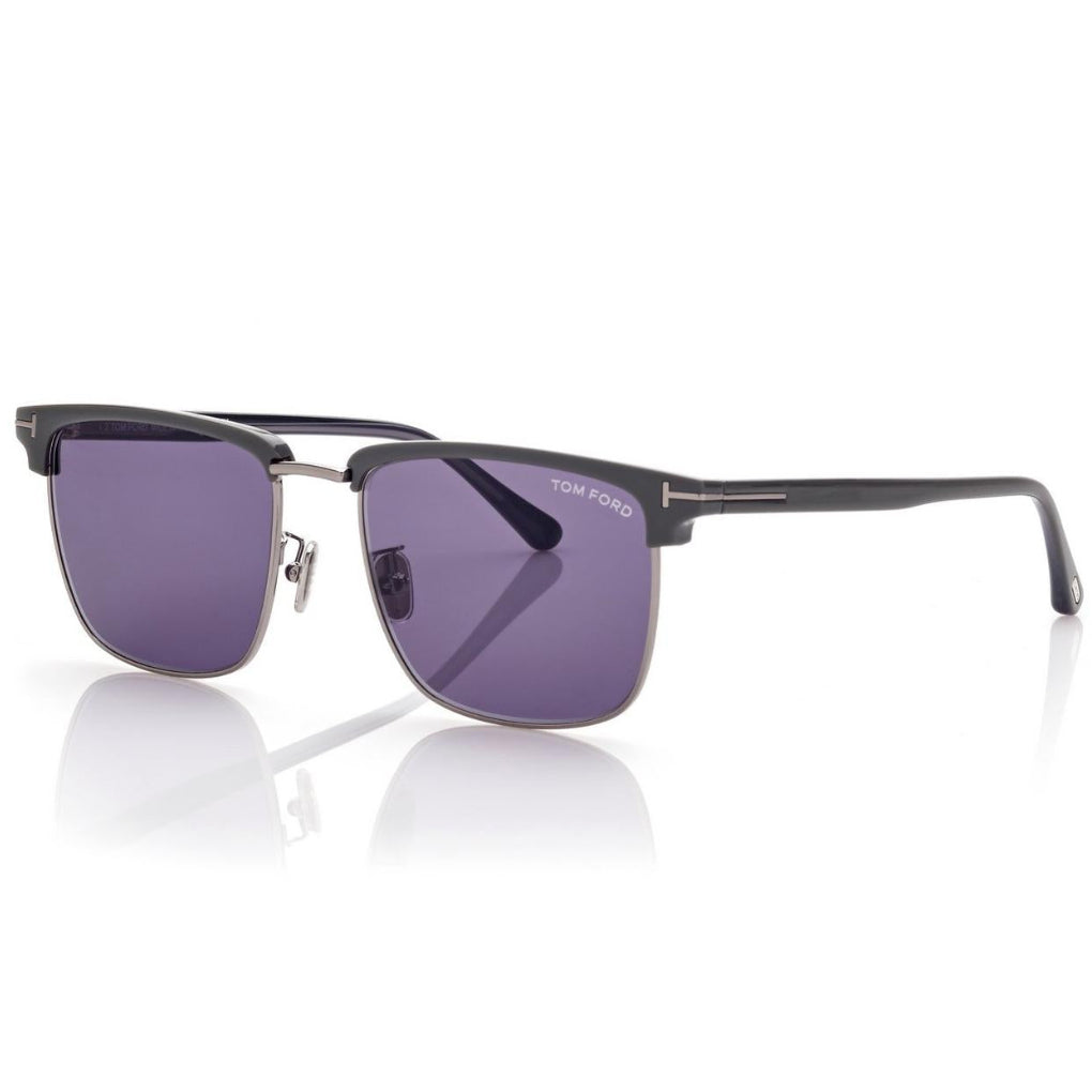 Tom Ford Men Rimless Frame Shiny Mastic Black Sunglasse