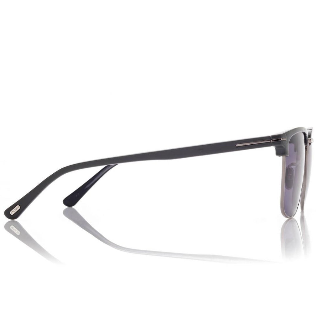 Tom Ford Men Rimless Frame Shiny Mastic Black Sunglasse