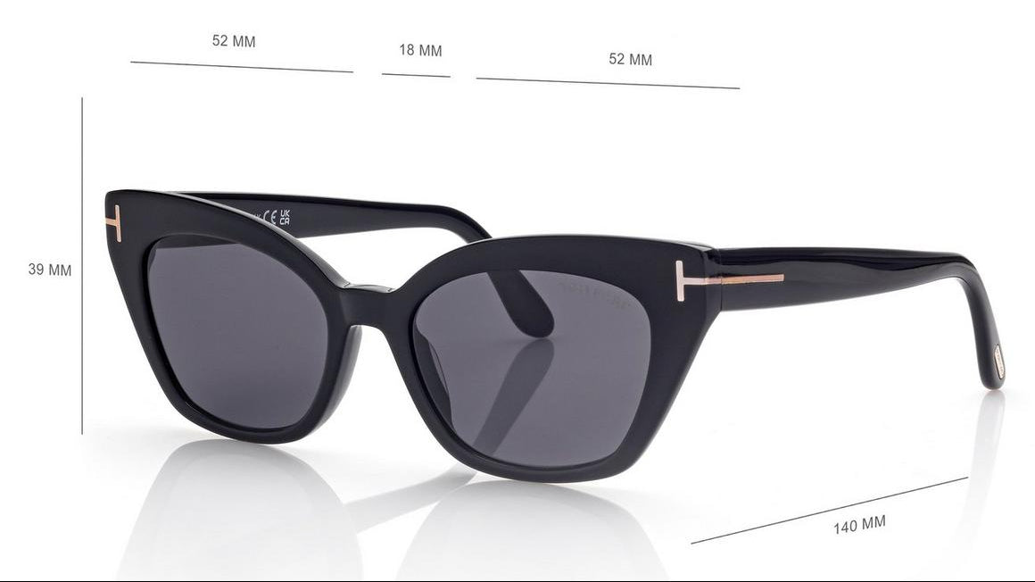 Tom Ford Women Cat-Eye Frame Black Sunglasses