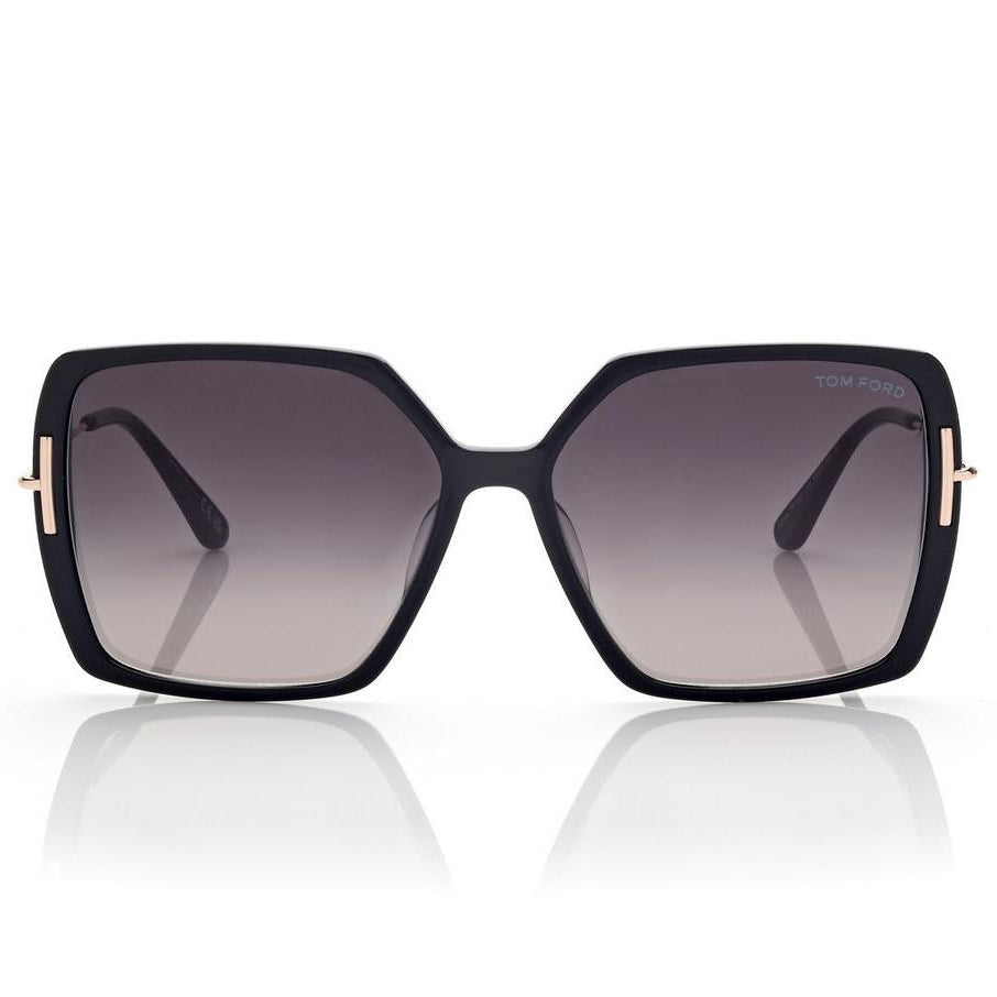 Tom Ford Women Square Frame Carban Black Sunglasses