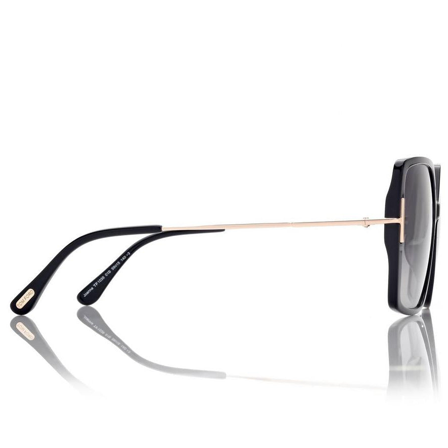 Tom Ford Women Square Frame Carban Black Sunglasses