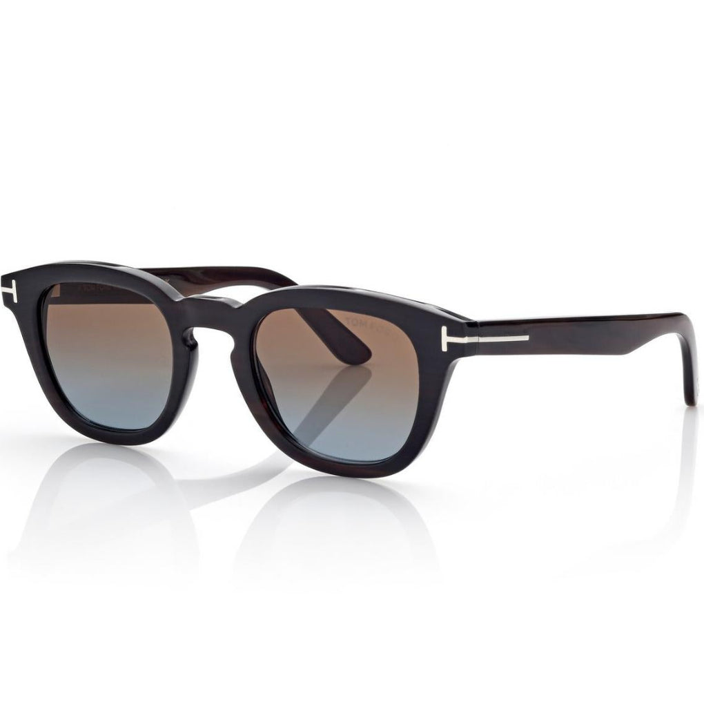 Tom Ford Men Round Sqaure Frame Brown Horn Sunglasse