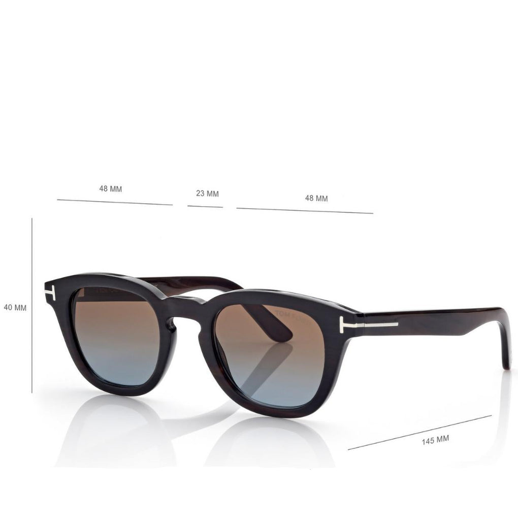 Tom Ford Men Sqaure Frame Brown Horn Sunglasse