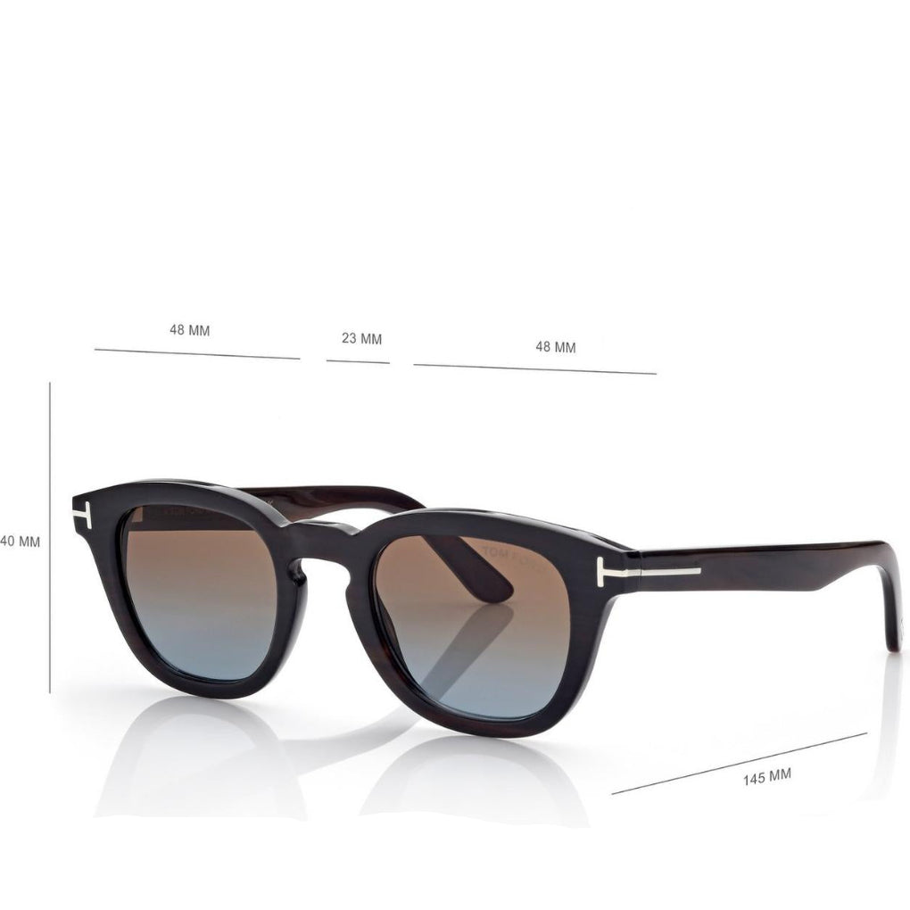 Tom Ford Men Round Sqaure Frame Brown Horn Sunglasse