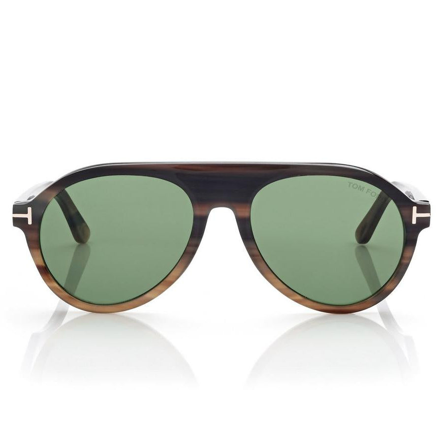 Tom Ford Women Pilot Frame Brown Horn Sunglasses