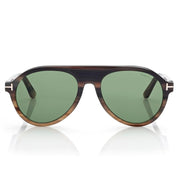Tom Ford Men Mask Frame Brown Horn Sunglasses