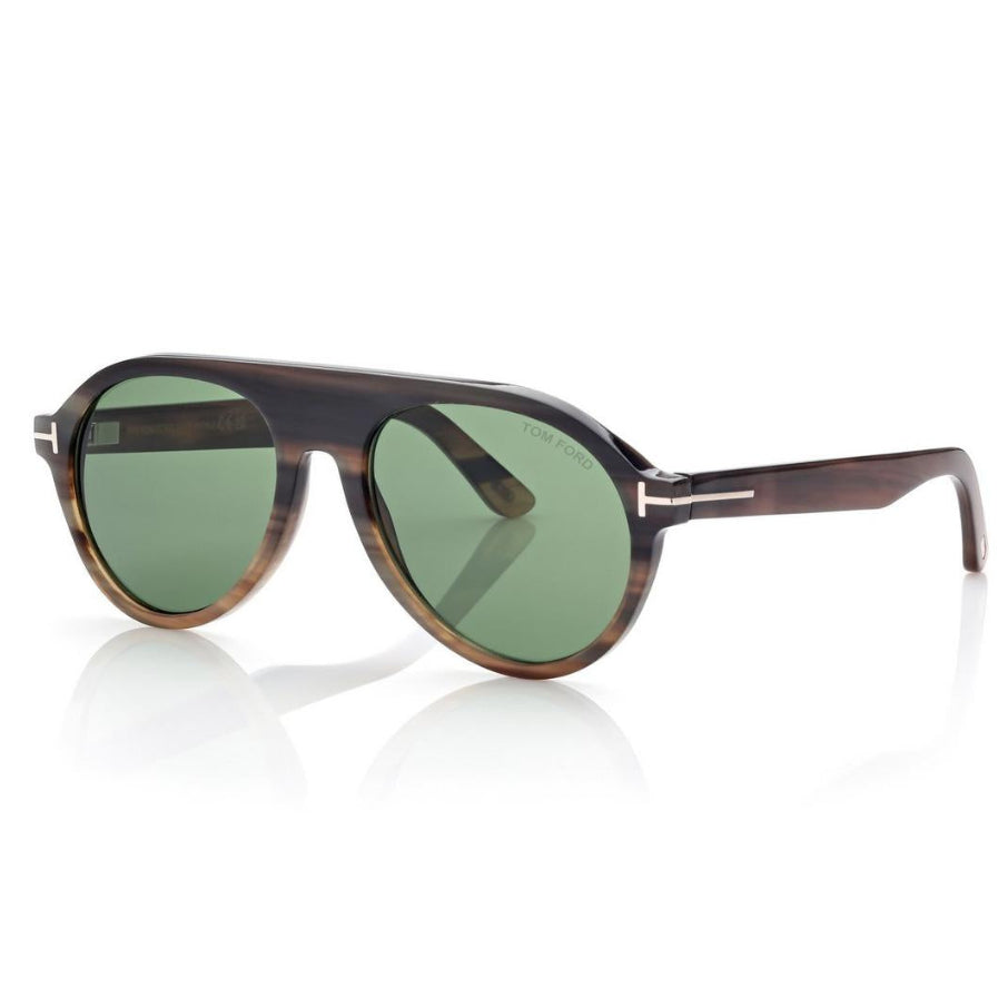 Tom Ford Women Pilot Frame Brown Horn Sunglasses