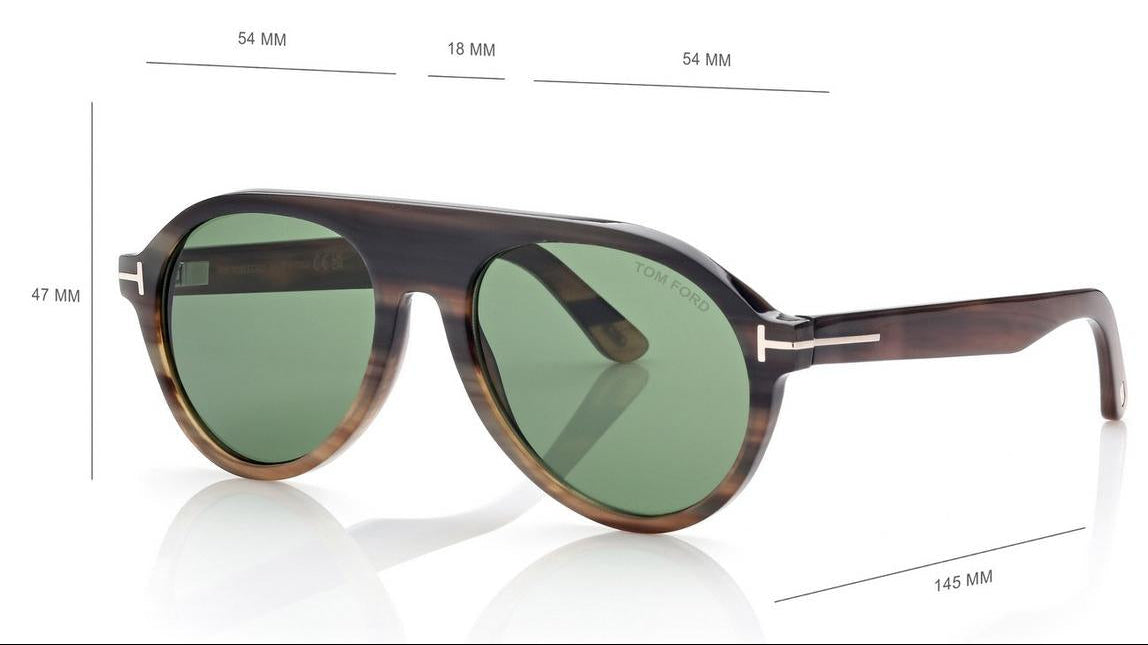 Tom Ford Women Pilot Frame Brown Horn Sunglasses