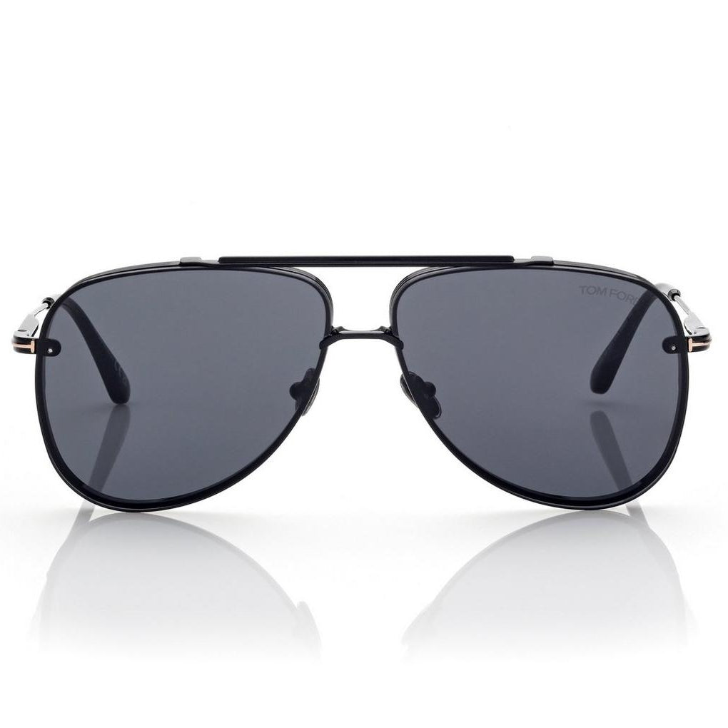 Tom Ford Women Pilot Fram Shiny Coal Black Sunglasses