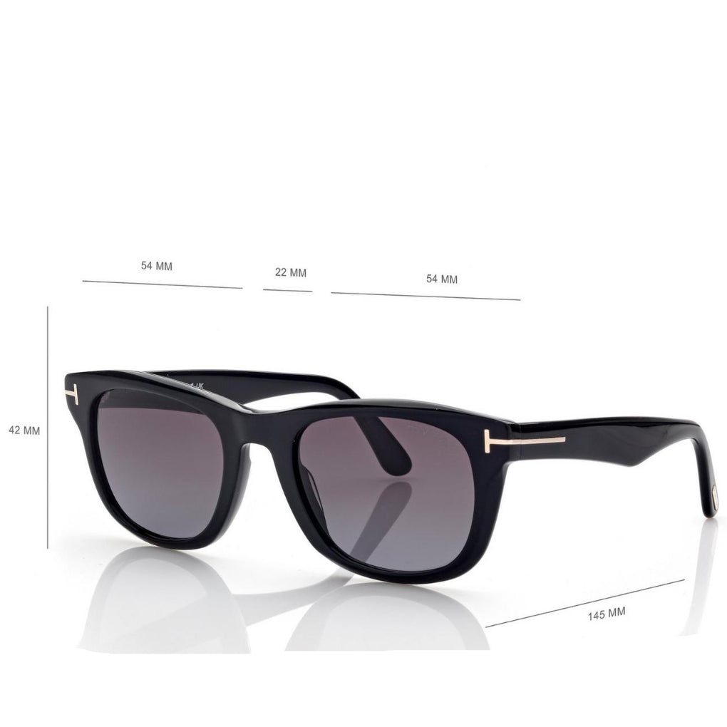 Tom Ford Men Round Sqaure Frame Shiny Dusty Black Sunglasse