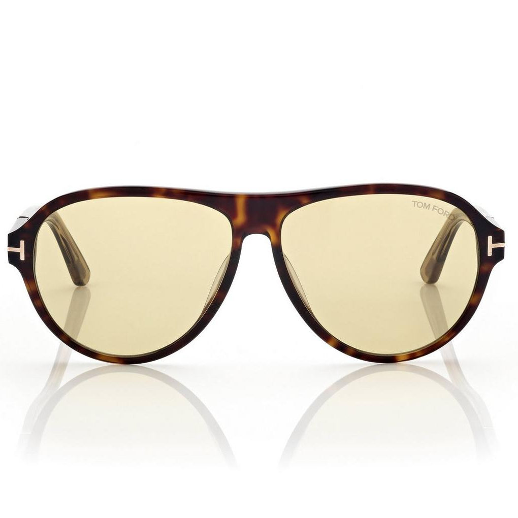 Tom Ford Men Pilot Frame Dark Tortoise Sunglasses