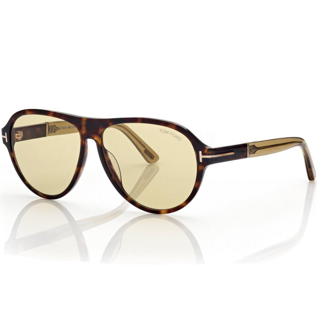 Tom Ford Men Pilot Frame Dark Tortoise Sunglasses