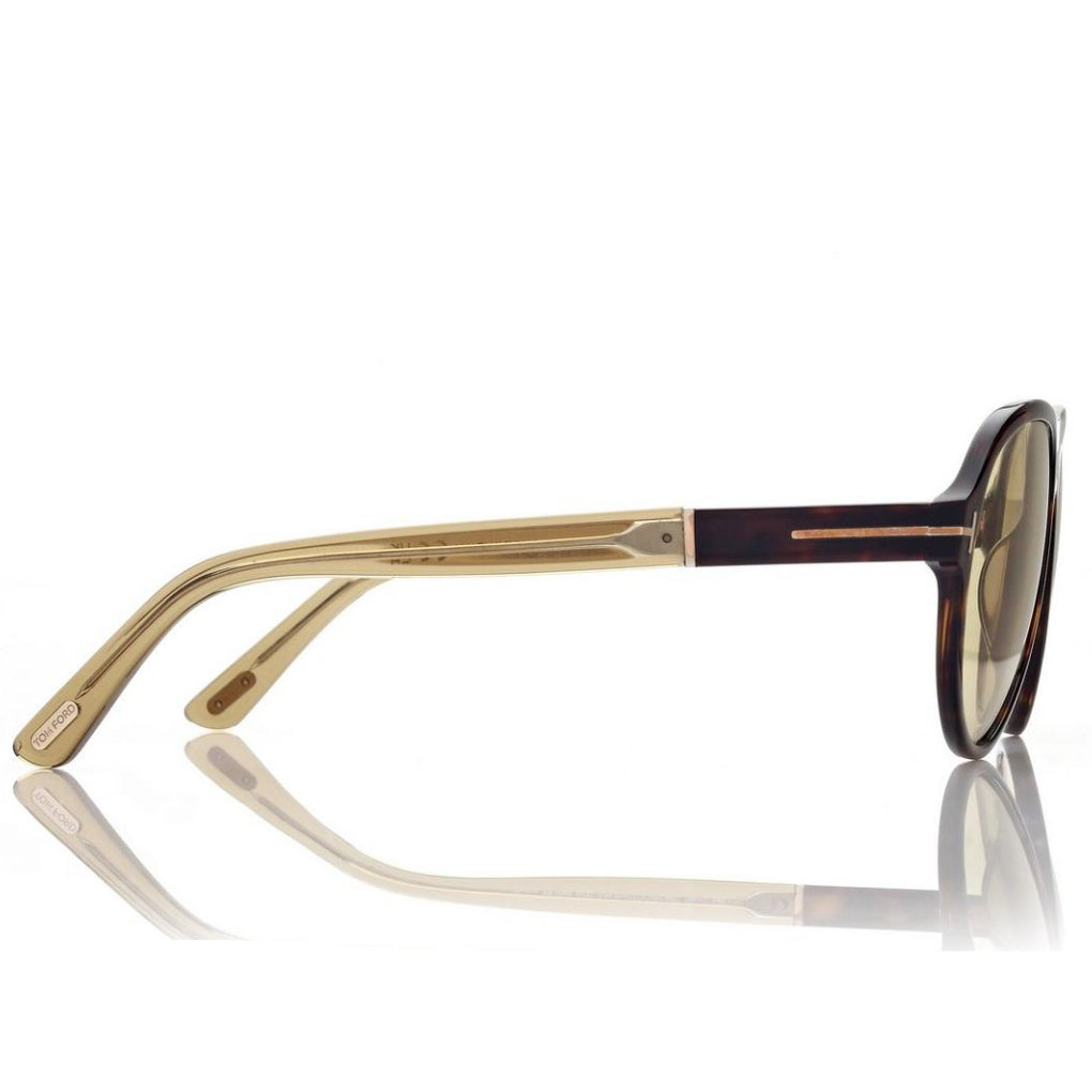 Tom Ford Men Pilot Frame Dark Tortoise Sunglasses