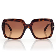 Tom Ford Women Square Frame Red Havana Sunglasses