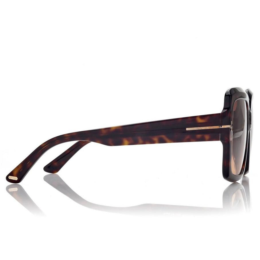 Tom Ford Women Square Frame Red Havana Sunglasses