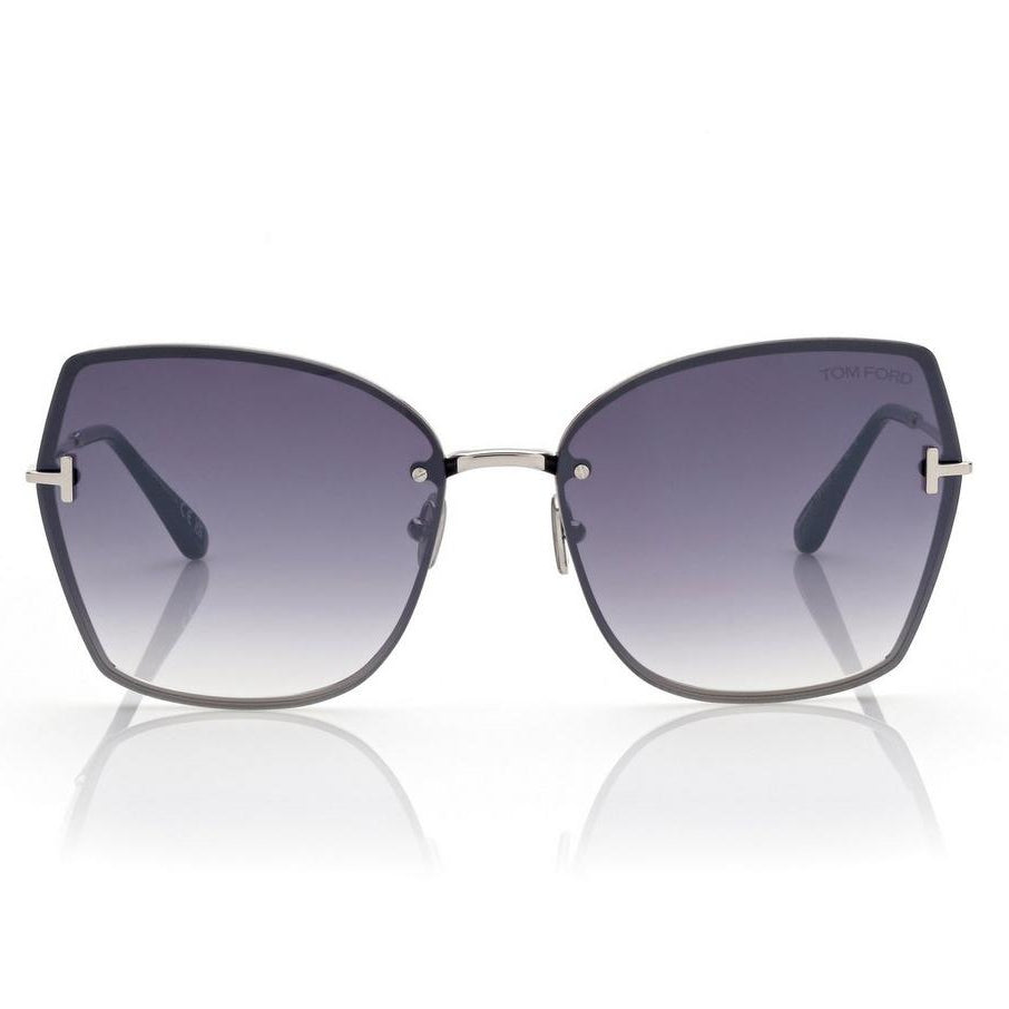 Tom Ford Women Butterfly  Frame Silver Sunglasses