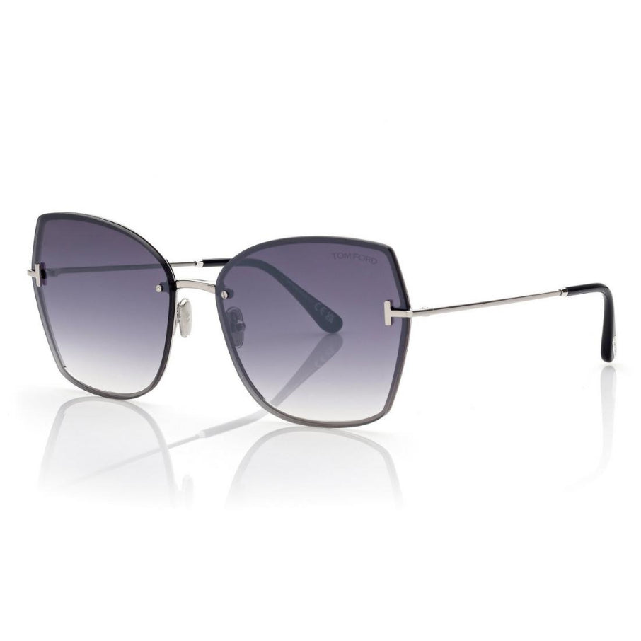 Tom Ford Women Butterfly  Frame Silver Sunglasses