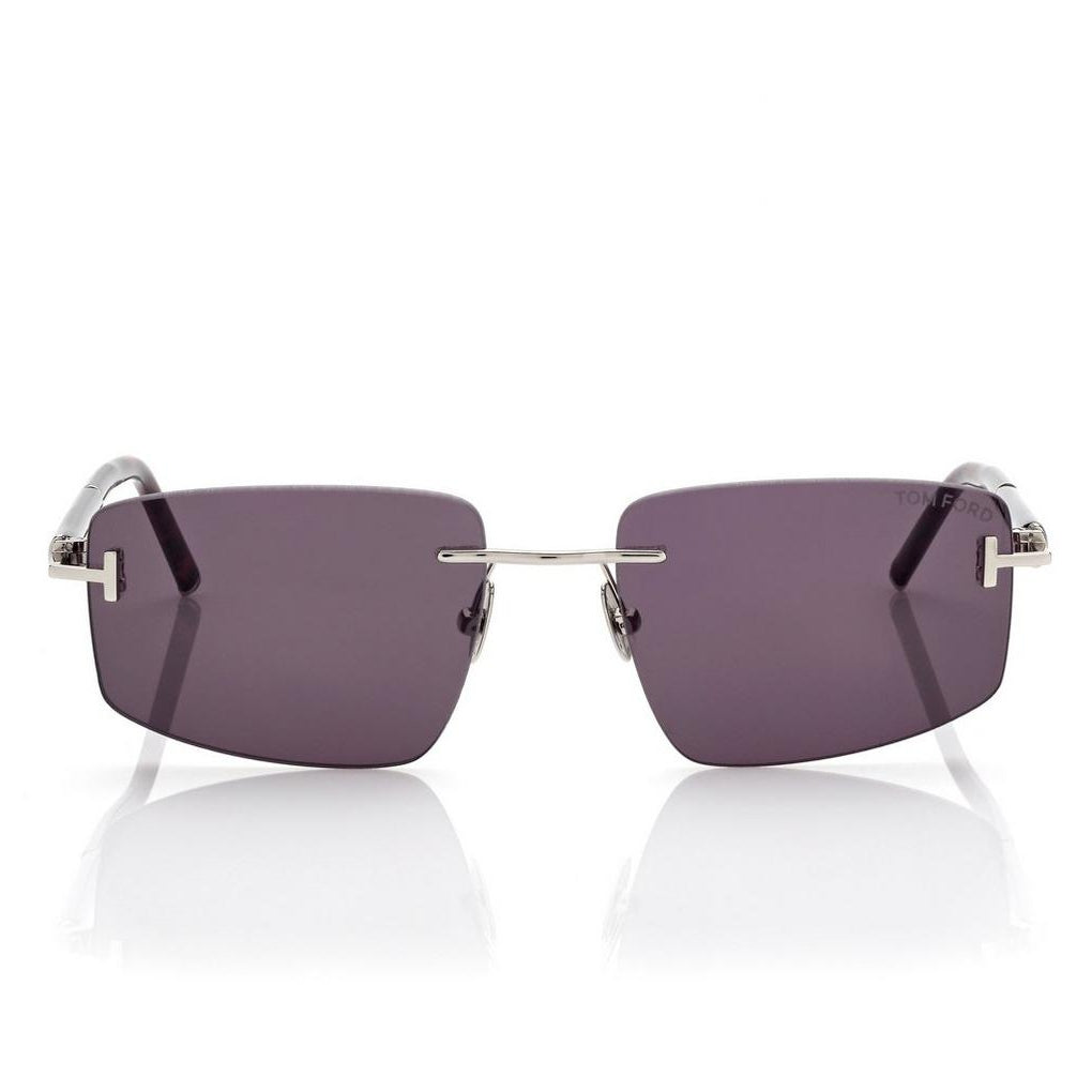 Tom Ford Men Rimless Frame Shiny Palladium Sunglasse
