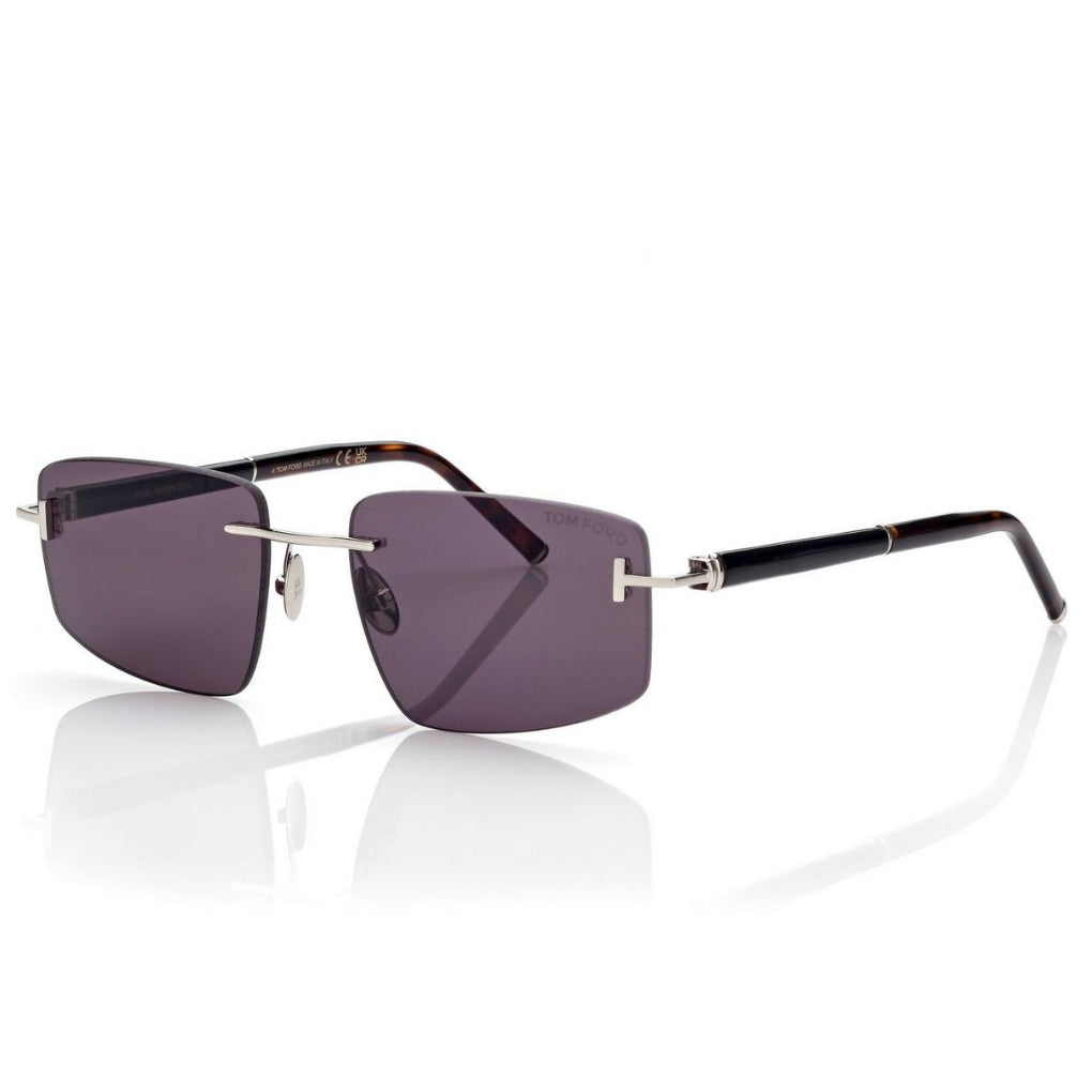 Tom Ford Men Rimless Frame Shiny Palladium Sunglasse