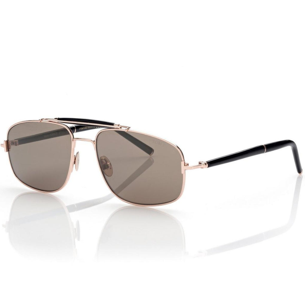 Tom Ford Men Pilot Frame Shiny Rose Gold Sunglasses
