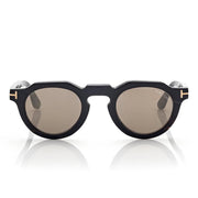 Tom Ford Men Round Frame Coloured Horn Sunglasses