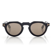 Tom Ford Women Round Frame Phantom Black Sunglasses