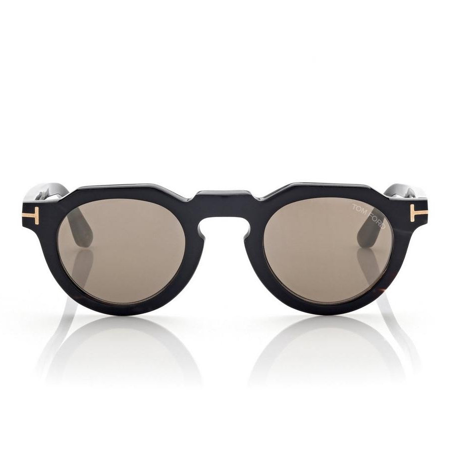 Tom Ford Women Round Frame Phantom Black Sunglasses