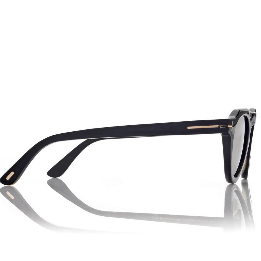 Tom Ford Women Round Frame Phantom Black Sunglasses