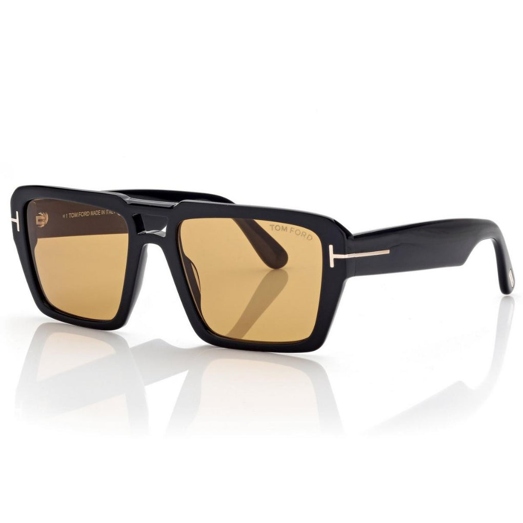 Tom Ford Men Sqaure Frame Soft Black Sunglasses