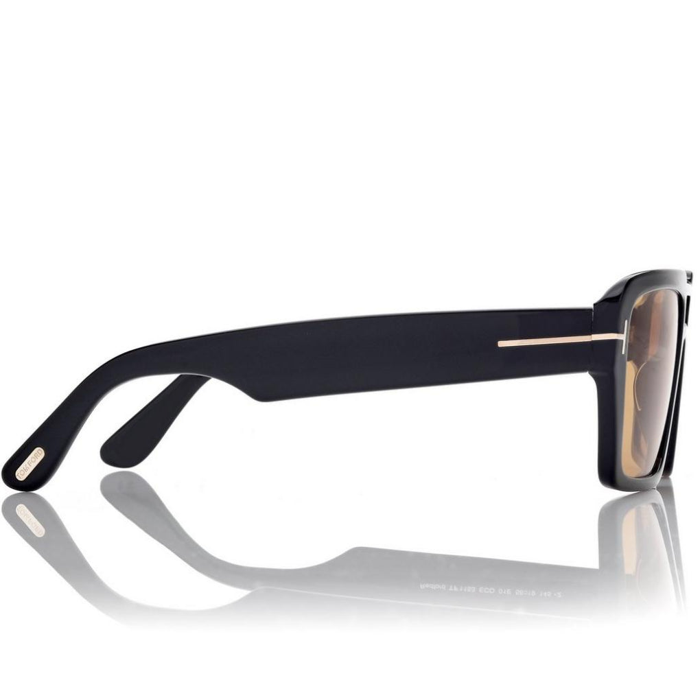 Tom Ford Men Sqaure Frame Soft Black Sunglasses