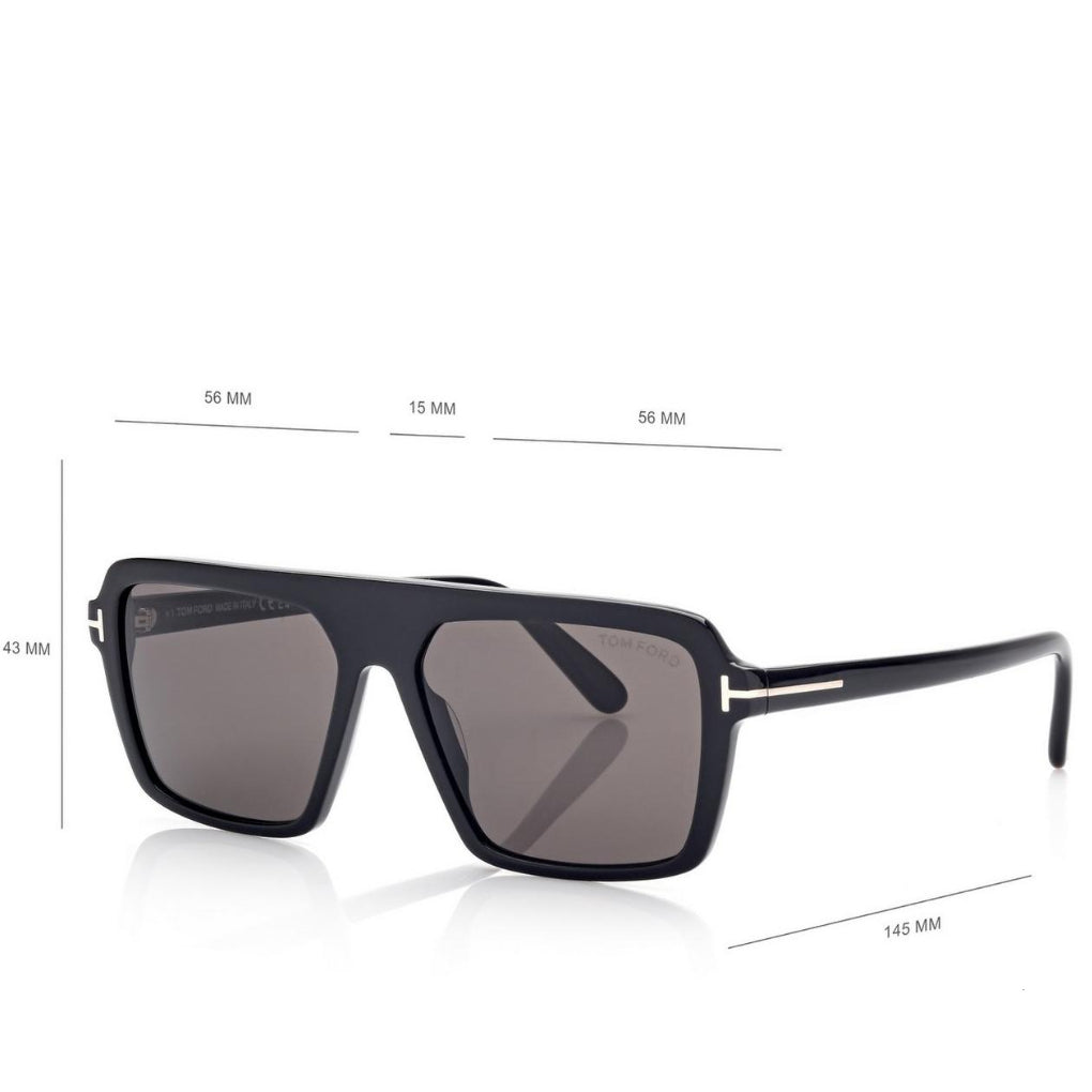 Tom Ford Men Pilot Frame Natural Black Sunglasses